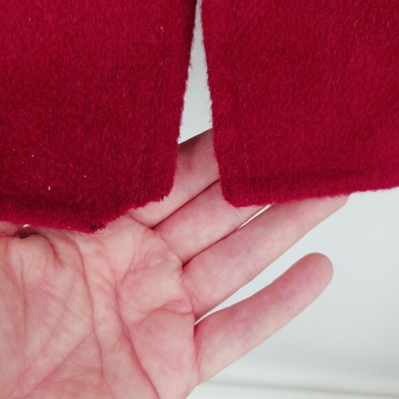 J. Jill Red Burgundy Angora Wool Blend Coat Jacket Size Small Rabbit Hair - Picture 9 of 14